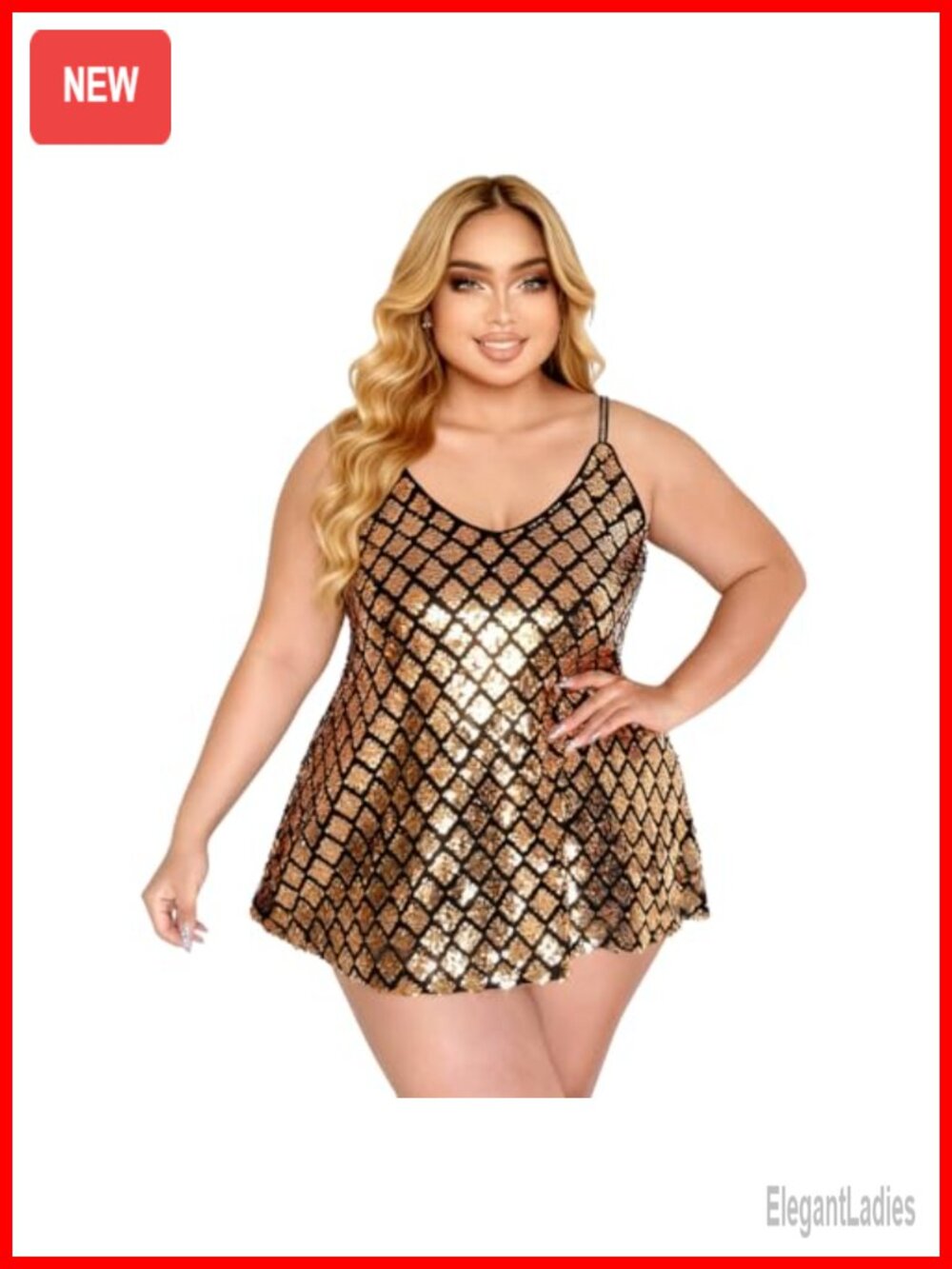 Sequin Glitter V-Neck Sleeveless Tank Top Women Plus Size 12-30